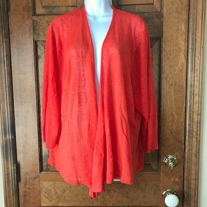 NIC+ZOE Orange 3/4 Sleeve Open Cardi Size 3X
